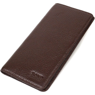 Вертикальний вузький чоловічий гаманець із натуральної зернистої шкіри BOND 22052 Коричневий - Інтернет-магазин спільних покупок ToGether