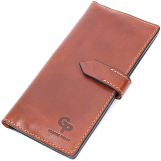 Цікавий вертикальний гаманець із натуральної шкіри GRANDE PELLE 11660 Коричневий - Інтернет-магазин спільних покупок ToGether