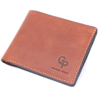 Компактний гаманець із натуральної шкіри без застібки GRANDE PELLE 11661 Коричневий - Інтернет-магазин спільних покупок ToGether