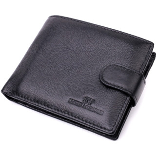 Горизонтальний чоловічий гаманець із натуральної шкіри ST Leather 22443 Чорний - Інтернет-магазин спільних покупок ToGether