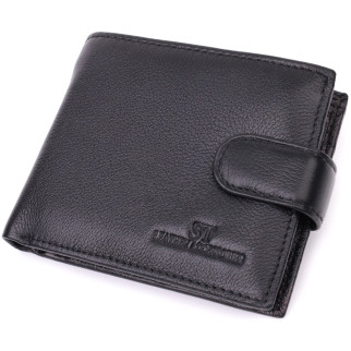 Горизонтальний гаманець середнього розміру з натуральної шкіри ST Leather 22454 Чорний - Інтернет-магазин спільних покупок ToGether