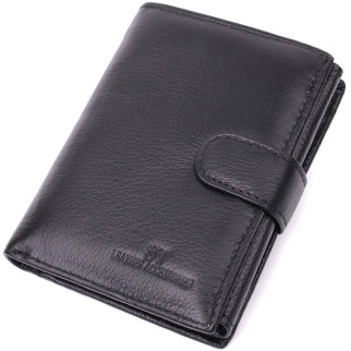 Солідний чоловічий гаманець вертикального формату з натуральної шкіри ST Leather 22462 Чорний - Інтернет-магазин спільних покупок ToGether