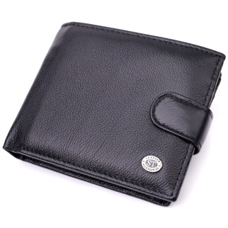 Чоловічий горизонтальний гаманець із натуральної шкіри ST Leather 22466 Чорний - Інтернет-магазин спільних покупок ToGether
