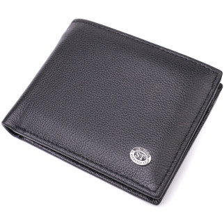 Компактне чоловіче портмоне з натуральної шкіри ST Leather 22486 Чорний - Інтернет-магазин спільних покупок ToGether