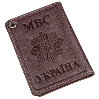 Компактна обкладинка на документи МВС України SHVIGEL 13979 Коричнева - Інтернет-магазин спільних покупок ToGether
