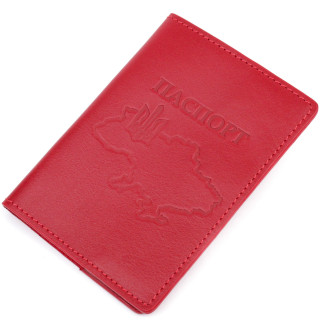 Яскрава шкіряна обкладинка на паспорт Карта GRANDE PELLE 16775 Червона - Інтернет-магазин спільних покупок ToGether