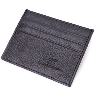Стильний кард-кейс із натуральної шкіри ST Leather 22447 Чорний - Інтернет-магазин спільних покупок ToGether