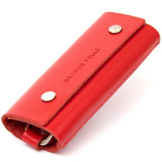 Ключниця тубус шкіряна на кнопках Grande Pelle 11347 Червона - Інтернет-магазин спільних покупок ToGether