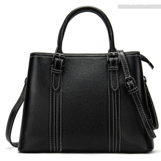 Класична жіноча сумка в шкірі флотар Vintage 14861 Чорна - Інтернет-магазин спільних покупок ToGether