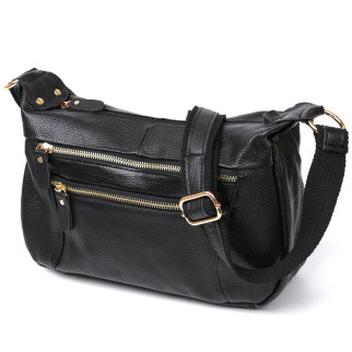Шкіряна жіноча сумка Vintage 20686 Чорний - Інтернет-магазин спільних покупок ToGether