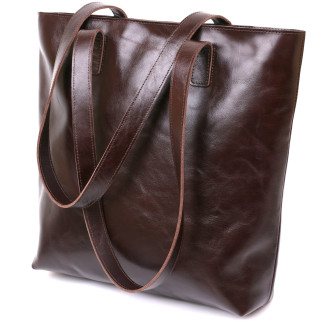 Шкіряна жіноча сумка-шоппер Shvigel 16370 Коричневий - Інтернет-магазин спільних покупок ToGether
