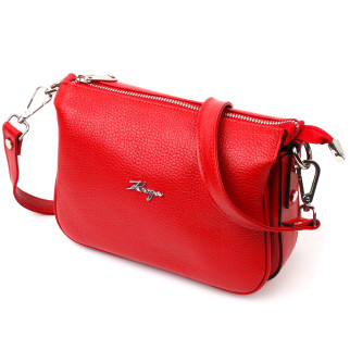 Яскрава сумка жіноча на плече KARYA 20845 шкіряна Червоний - Інтернет-магазин спільних покупок ToGether