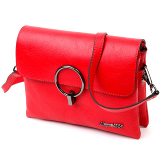Зручна сумка жіноча на плече KARYA 20857 шкіряна Червоний - Інтернет-магазин спільних покупок ToGether