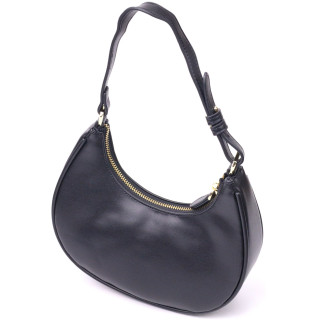 Модна жіноча сумка-хобо з натуральної гладкої шкіри 21288 Vintage Чорна - Інтернет-магазин спільних покупок ToGether