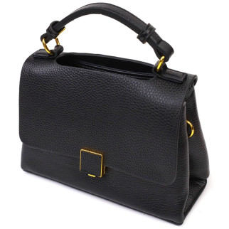 Жіноча стильна сумка з натуральної шкіри 22074 Vintage Чорна - Інтернет-магазин спільних покупок ToGether