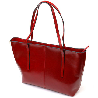 Містка сумка шоппер із натуральної шкіри 22076 Vintage Бордова - Інтернет-магазин спільних покупок ToGether