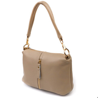 Практична жіноча сумка через плече з натуральної шкіри 22084 Vintage Бежева - Інтернет-магазин спільних покупок ToGether