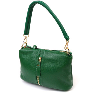 Молодіжна сумка через плече з натуральної шкіри 22097 Vintage Зелена - Інтернет-магазин спільних покупок ToGether