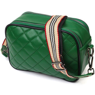 Жіноча прямокутна сумка крос-боді з натуральної шкіри 22113 Vintage Зелена - Інтернет-магазин спільних покупок ToGether