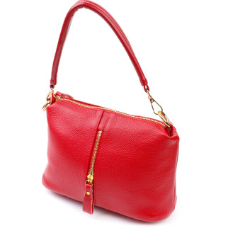 Жіноча яскрава сумка через плече з натуральної шкіри 22136 Vintage Червона - Інтернет-магазин спільних покупок ToGether