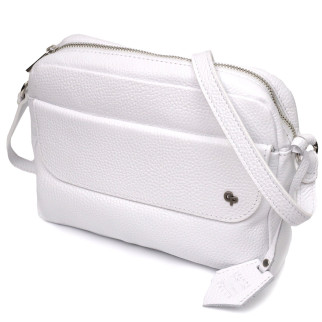 Жіноча сумка крос-боді із натуральної шкіри GRANDE PELLE 11650 Біла - Інтернет-магазин спільних покупок ToGether