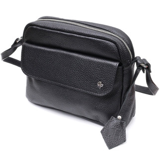 Зручна сумка жіноча крос-боді з натуральної шкіри GRANDE PELLE 11651 Чорна - Інтернет-магазин спільних покупок ToGether