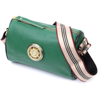 Жіноча сумка з оригінальною прикрасою з натуральної шкіри Vintage 22261 Зелена - Інтернет-магазин спільних покупок ToGether