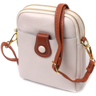 Стильна сумка трапеція для жінок із натуральної шкіри Vintage 22270 Біла - Інтернет-магазин спільних покупок ToGether