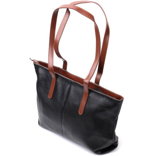 Містка сумка для жінок з натуральної шкіри Vintage 22281 Чорна - Інтернет-магазин спільних покупок ToGether