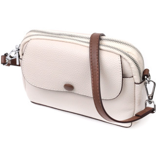 Маленька повсякденна сумка для жінок із натуральної шкіри Vintage 22323 Біла - Інтернет-магазин спільних покупок ToGether