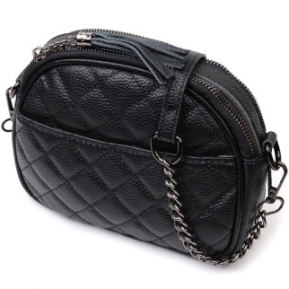 Стьобана сумка для жінок з м'якої натуральної шкіри Vintage 22325 Чорна - Інтернет-магазин спільних покупок ToGether