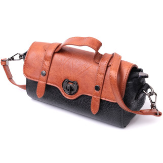 Жіноча сумка у вінтажному стилі з натуральної шкіри Vintage 22349 Чорна - Інтернет-магазин спільних покупок ToGether