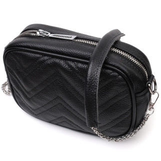 Вечірня жіноча сумочка на ланцюжку з натуральної шкіри Vintage 22382 Чорна - Інтернет-магазин спільних покупок ToGether