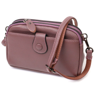 Чудова сумка-клатч у стильному дизайні з натуральної шкіри 22126 Vintage Пудрова - Інтернет-магазин спільних покупок ToGether