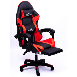 Крісло геймерське DIEGO з підставкою для ніг і масажем чорно-червоне - Інтернет-магазин спільних покупок ToGether