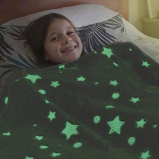 Плед, що світиться в темряві, плюшеве покривало Blanket kids Magic Star 150х100 см флісова ковдра. Колір: сірий - Інтернет-магазин спільних покупок ToGether