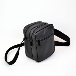 Сумка месенджер із натуральної шкіри, чоловіча велика сумка на 4 кишені з чорною блискавкою - Інтернет-магазин спільних покупок ToGether