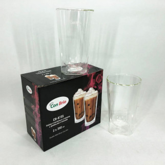 Набір склянок із подвійним дном Con Brio CB-8735-2 350 мл 2 шт, прозорі чашки з подвійними стінками - Інтернет-магазин спільних покупок ToGether