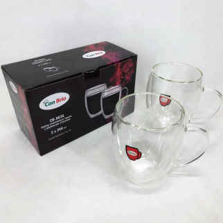 Набір кухлів з подвійним дном Con Brio 350 мл 2 шт Con Brio CB-8635-2, подвійна склянка для кави - Інтернет-магазин спільних покупок ToGether