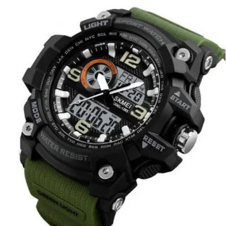 Годинник наручний чоловічий SKMEI 1283AG ARMY GREEN, армійський годинник протиударний. Колір: зелений - Інтернет-магазин спільних покупок ToGether