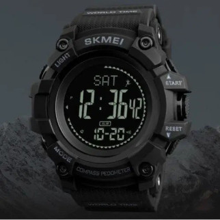 Годинник наручний чоловічий SKMEI 1356BK BLACK, фірмовий спортивний годинник. Колір: чорний - Інтернет-магазин спільних покупок ToGether