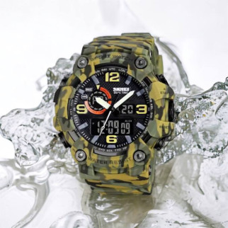Годинник наручний чоловічий SKMEI 1520CMGN CAMO GREEN, годинник військовий чоловічий, для військовослужбовців. Колір: камуфляж - Інтернет-магазин спільних покупок ToGether