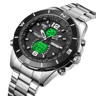 Годинник наручний чоловічий SKMEI 1670SIWT SILVER-WHITE, годинник тактичний протиударний. Колір: срібний - Інтернет-магазин спільних покупок ToGether