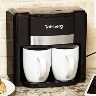 Кавоварка краплинна Rainberg RB-613 (0,3 л, 500 Вт) з двома керамічними чашками, маленька кофемашина - Інтернет-магазин спільних покупок ToGether