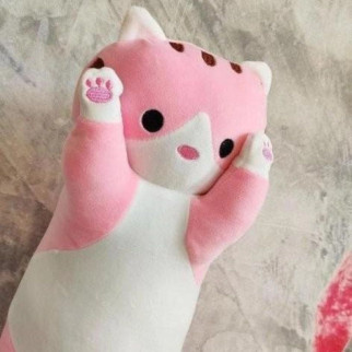 М'яка плюшева іграшка Довгий Кіт Батон котейка-подушка 50 см. Колір: рожевий - Інтернет-магазин спільних покупок ToGether