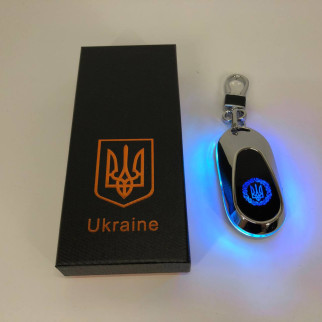 Електрична запальничка - брелок Україна з USB-зарядкою та підсвічуванням HL-472. Колір: срібло - Інтернет-магазин спільних покупок ToGether