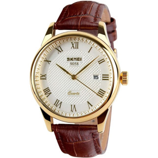 Годинник наручний чоловічий SKMEI 9058LGDWTBN-B, чоловічий круглий наручний годинник, якісний чоловічий годинник - Інтернет-магазин спільних покупок ToGether