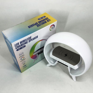 LED Лампа нічник з бездротовою зарядкою та Bluetooth динаміком G-Lite XM-X63, Годинник хамелеон з будильник - Інтернет-магазин спільних покупок ToGether