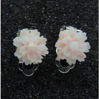 Кліпси сережки дитячі для вух без пробивання вуха Liresmina Jewelry сережки у вигляді квітки "Еклерчик" рожевий - Інтернет-магазин спільних покупок ToGether