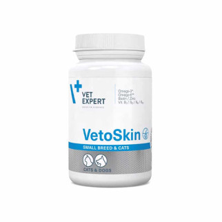 Вітаміни VetExpert VetoSkin Small Breed & Cat для здоров'я вовни та шкіри у котів та собак малих порід 60 табл - Інтернет-магазин спільних покупок ToGether